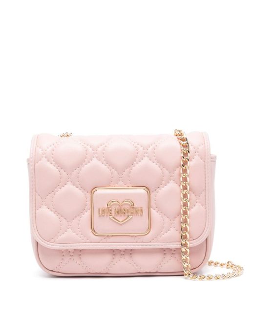 Love Moschino Matelassé Cross Body Bag in Pink Lyst