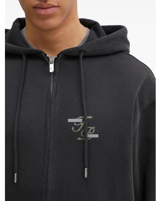 Sudadera con capucha y logo Filling Pieces de hombre de color Black