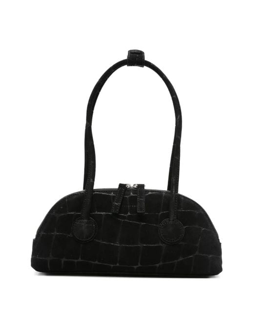 MARGE SHERWOOD Black Bessette Croc-Effect Calf-Suede Tote Bag