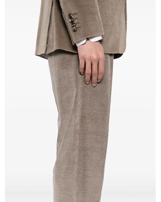 Canali Brown Corduroy Single-Breasted Suits for men
