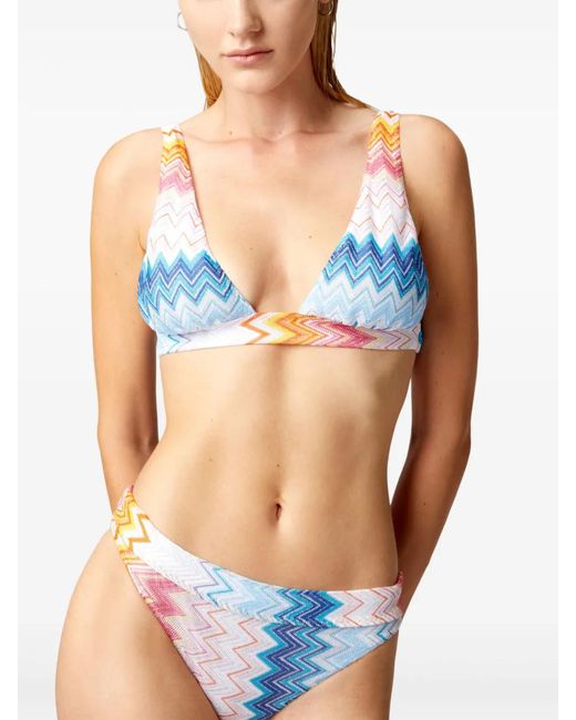Missoni Blue Zigzag-Knit Bikini Set