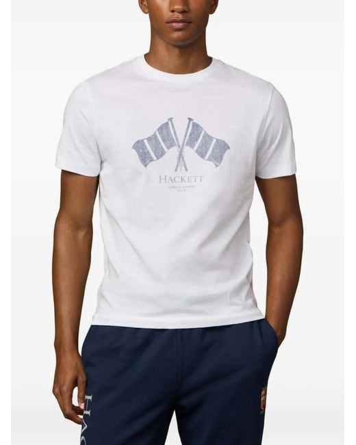 Hackett White London Rowing Club Print T-Shirt for men