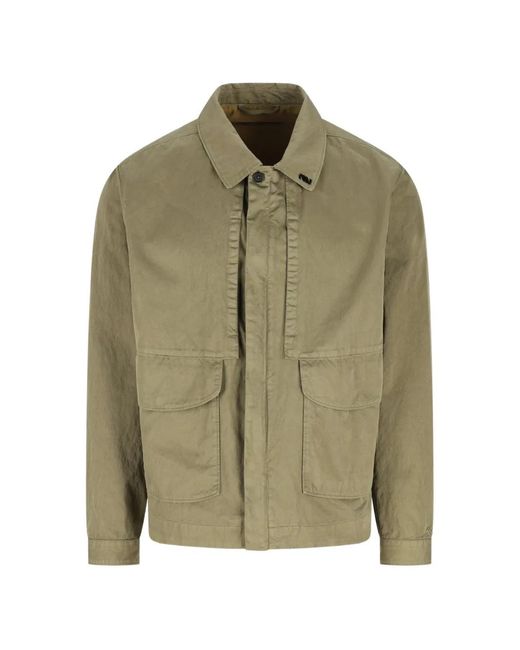 Massimo Osti Studio Green Button Flap-Pocket Overshirt for men