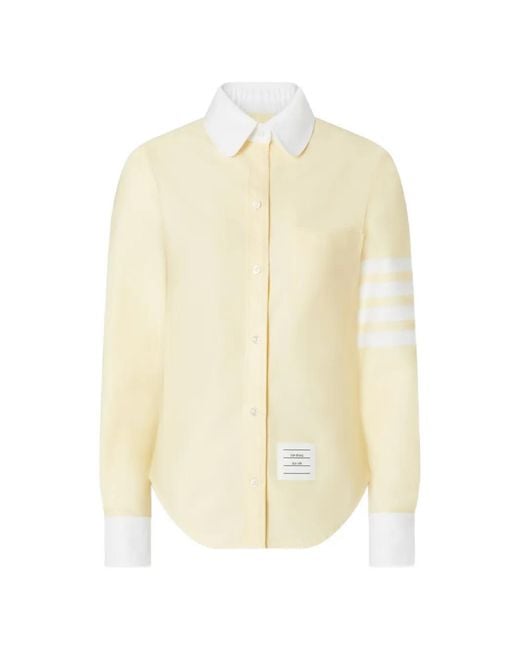 Thom Browne White 4-Bar Oxford Shirt