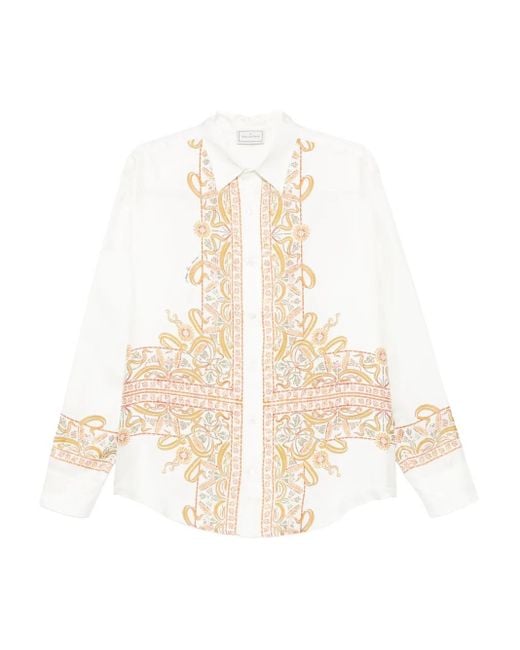 Pierre Louis Mascia White Paisley Print Shirt