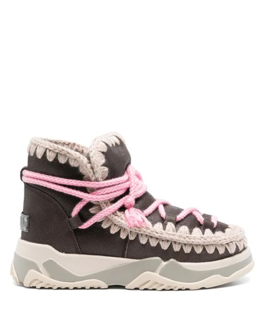 Mou Pink Stiefel mit Scoubido-Schnürung
