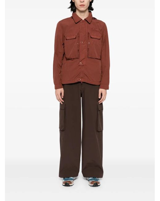 C P Company Brown Flatt Goggle Overshirt for men