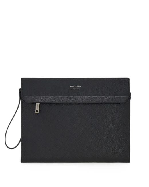 Ferragamo Black Monogram Pouch for men