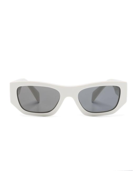 Prada Gray Logo-lettering Rectangle-frame Sunglasses