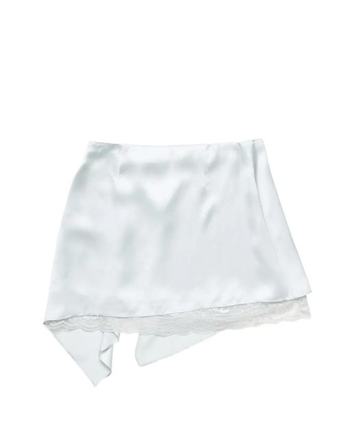 Acne White Satin Mini Skirt