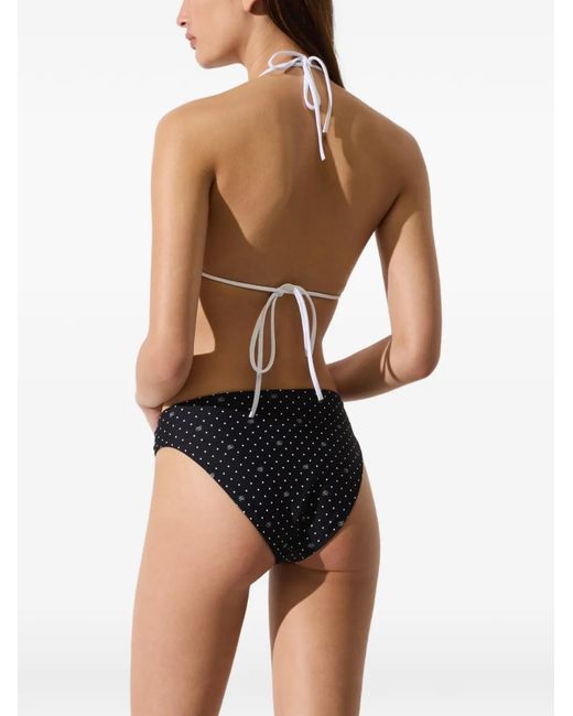 Karl Lagerfeld Black Polka-Dot Triangle Bikini Top