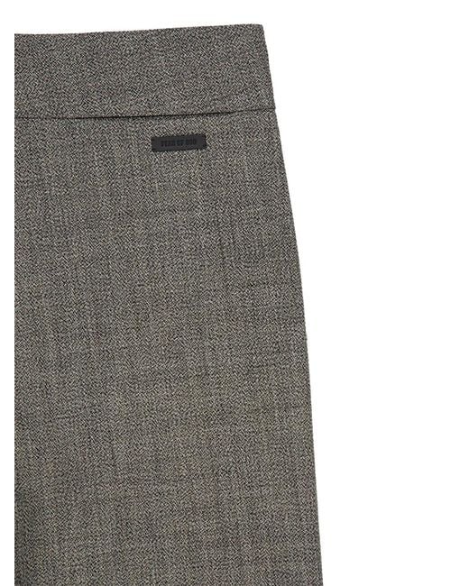 Fear Of God Gray Flat-Front Wool Trousers for men
