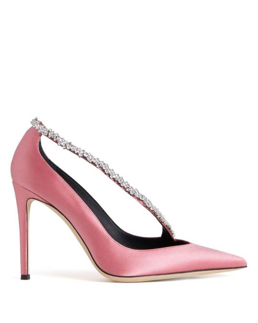 Zapatos de tacón Filipa con detalles de cristal Giuseppe Zanotti de Raso de  color Rosa | Lyst