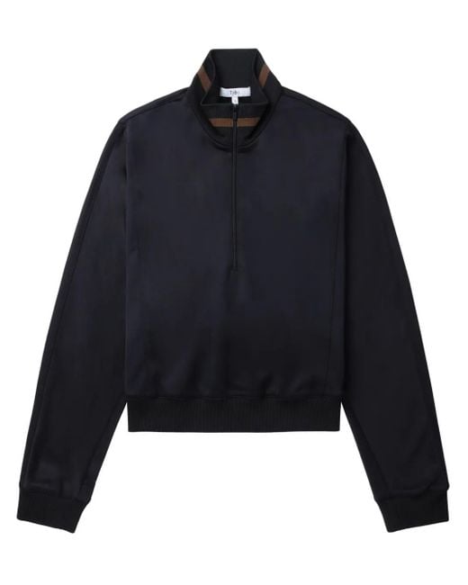Tibi Blue High-Neck Sweatshirt