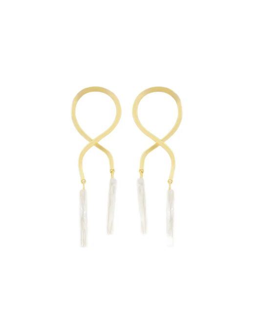 Lizzie Fortunato White Twisted-Design Earrings