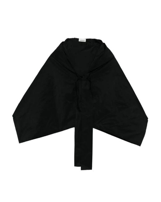 P.A.R.O.S.H. Black Pimpy Self-Tie Cape Jacket