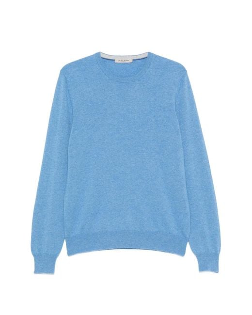 Fileria Blue Crew-Neck Long-Sleeve Sweater for men