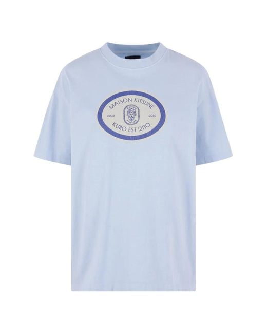 Maison Kitsuné Blue X Kuro Gran Logo-Print T-Shirt