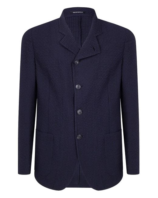 Emporio Armani Strukturierte Jacke in Blue für Herren