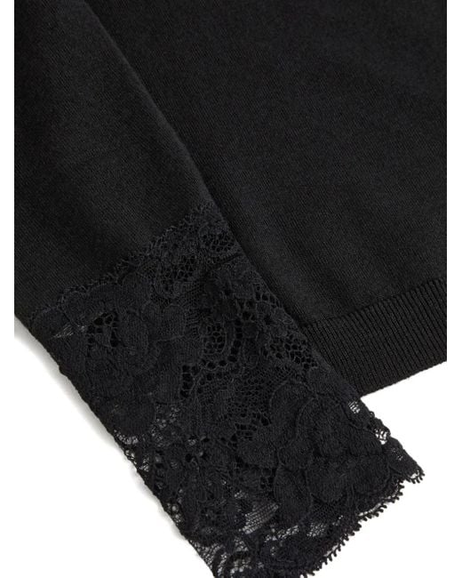 Valentino Garavani Black Lace-Panelled Top