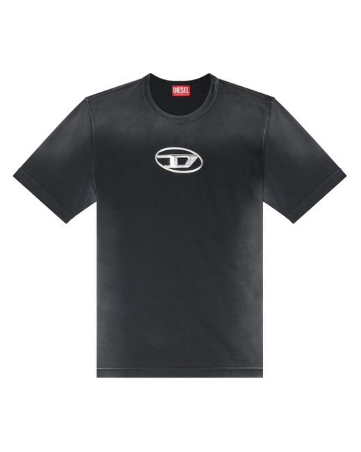 Camiseta Oval D con aberturas DIESEL de hombre de color Black