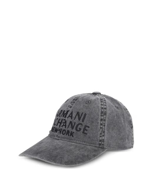 ARMANI EXCHANGE Gray Embroidered Baseball Cap for men
