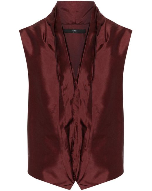 SAPIO Red Taffeta Vest