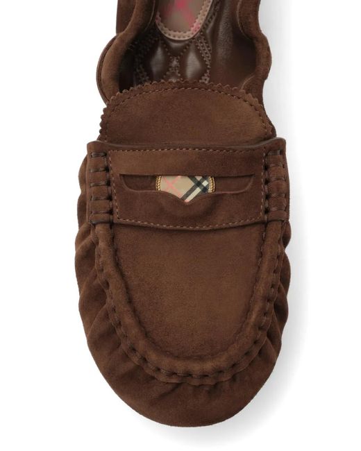 Burberry Brown Suede Fawn Loafers