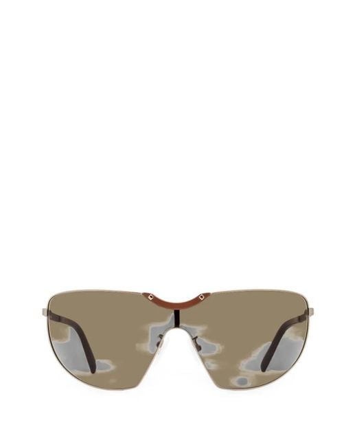 MCM Gray Stud-Embellished Shield Sunglasses
