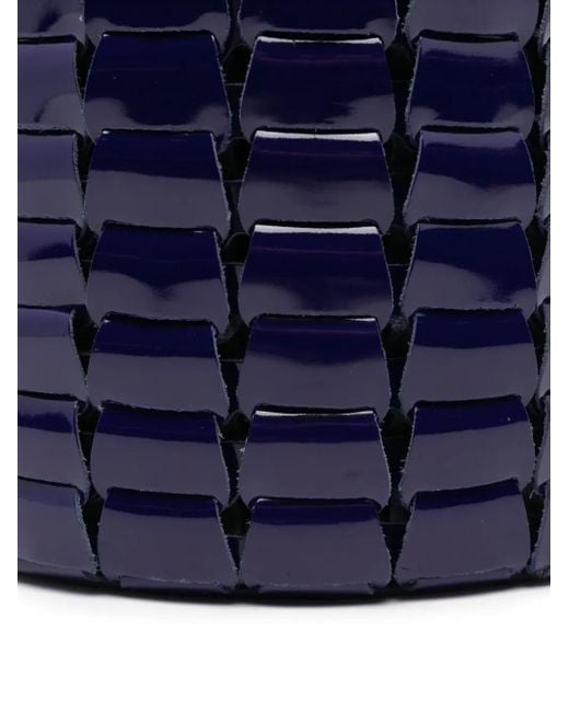 Dragon Diffusion Blue Patent Leather Woven Bucket Bag