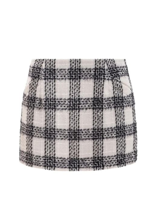 Vetements Gray Checked Bouclé Mini Skirt