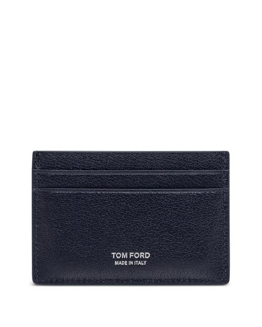 Tom Ford Blue Leather Card Holder for men