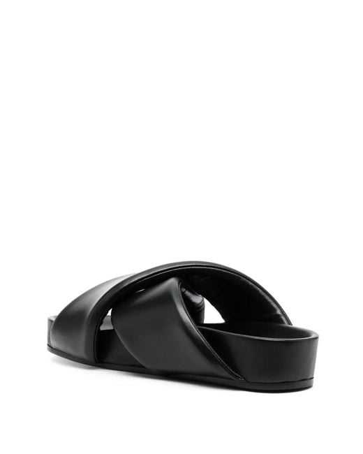 Jil Sander Black Leather Futuristic Sandal for men