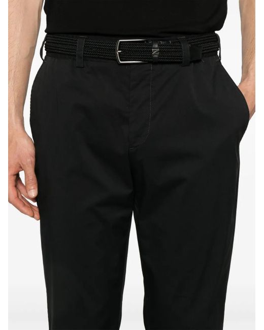 PT Torino Black Elasticated-Waistband Trousers for men