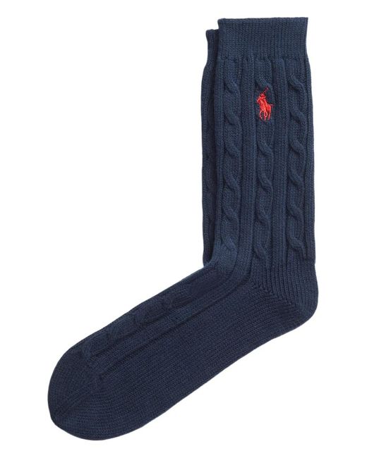 Polo Ralph Lauren Blue Cable-Knit Socks