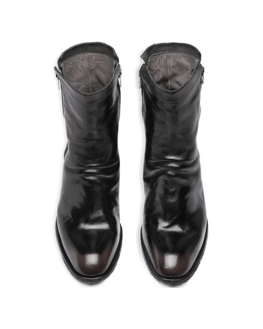 Officine Creative Black Sydney Side Zip Boots