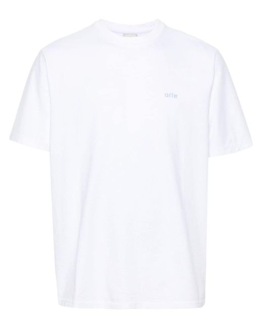 Arte' White Teo Runner Graphic-print T-shirt for men