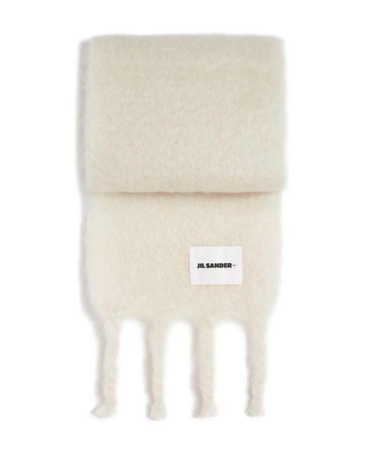 Écharpe À Patch Logo Jil Sander en coloris White