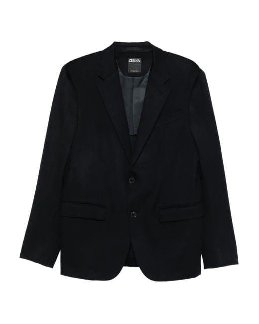 Zegna Black Buttoned Cashmere Jacket for men