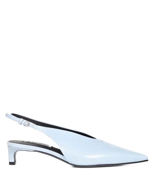Jil Sander White Escarpins Pointus À Bride Ajustable