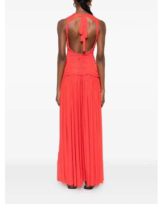 Siedres Red Alina Ruched Maxi Dress