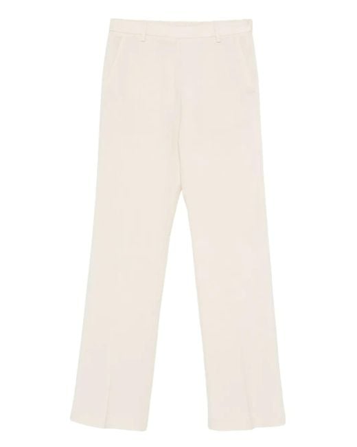Forte Forte White Pleated Straight-Leg Trousers