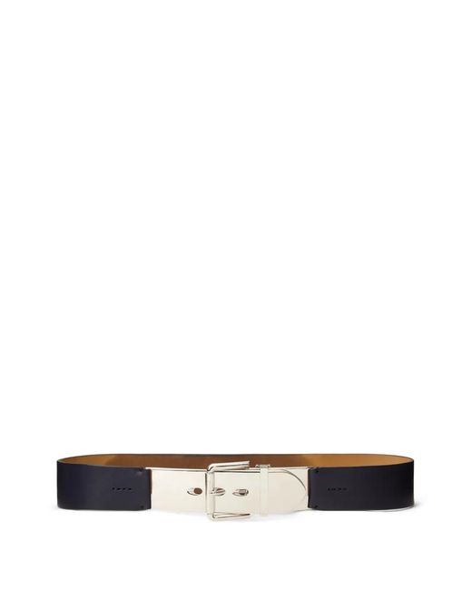 Ralph Lauren White Letter-Opener Buckle Calfskin Belt
