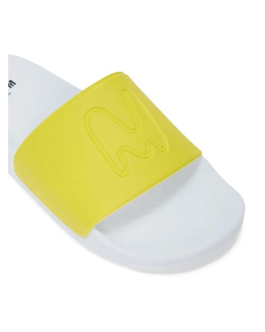 MSGM Yellow Embossed-Detail Slides for men