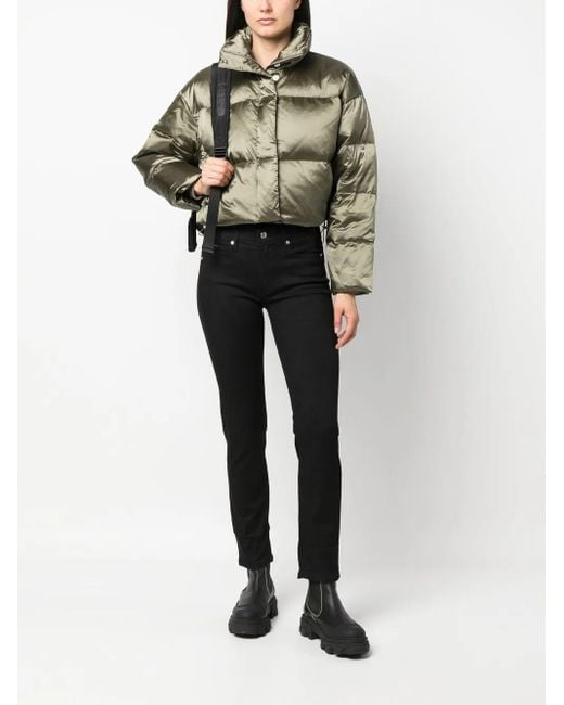 Calvin Klein Green Cropped Puffer Jacket