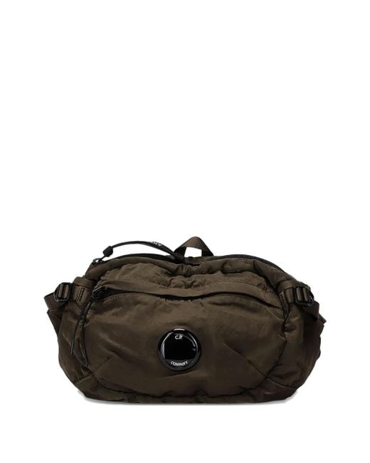 C P Company Black Quilted Belt Bag for men