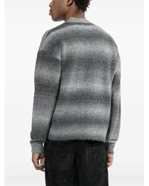 Aape By A Bathing Ape Gray Logo-Embroidered Cardigan for men