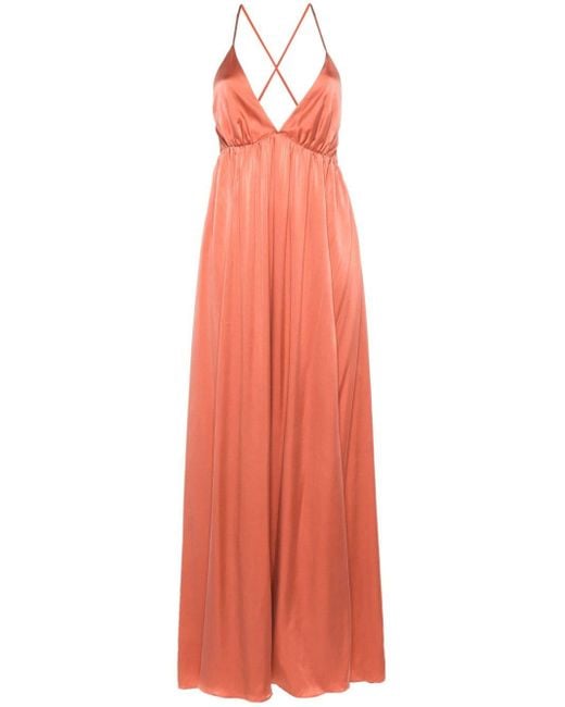 Zimmermann Pink Silk-satin Maxi Dress