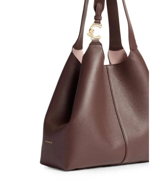 Coccinelle Brown C-Easy Grained Leather Shoulder Bag