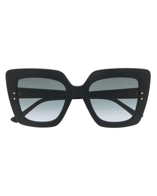 Jimmy Choo Black Auri Square-Frame Gradient Sunglasses